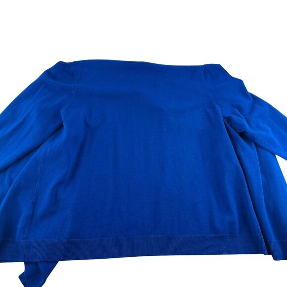 Ruby Rd. Womens 2X Open Front Cardigan Blue Rayon/Nylon - Picture 4 of 4